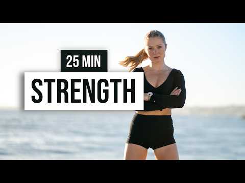 25 MIN NO EQUIPMENT STRENGTH WORKOUT - Full Body, Toning & Low Impact thumbnail