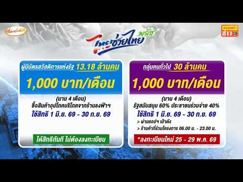 ครม.เคาะ 'ไทยช่วยไทยพลัส' 60/40 แจก 4 พัน ดีเดย์ลงทะเบียน 25 พ.ค. thumbnail