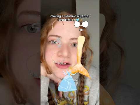 Making a MERMAID Outfit for CINDERELLA🩵✨ #youtubeshorts #cinderella #disney #mermaid #outfitfilter thumbnail
