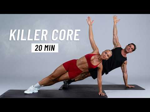 20 MIN KILLER CORE/AB WORKOUT (At Home, No Equipment) thumbnail