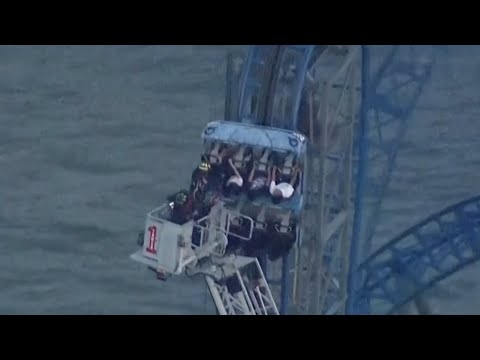 Roller coaster rescue underway as riders trapped almost 30 metres in air thumbnail