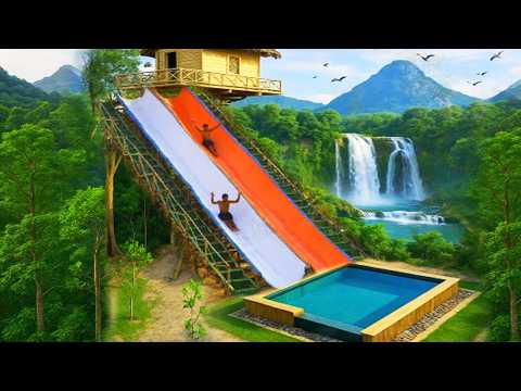 [Full] Building a cute slide On the tree in 29 days with a swimming pool by Evolution Primitive Time thumbnail