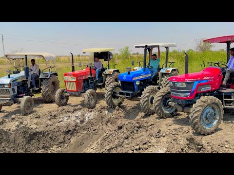 Tractor Power Test in Mud with New Holland 3630 | Mahindra Arjun NOVO 605 | Eicher 485 | Swaraj 855 thumbnail