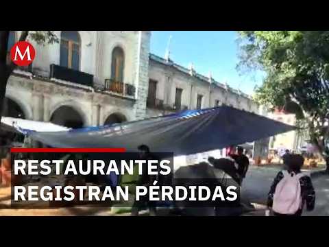El plantón de la Sección 22 ahuyenta al turismo y paraliza el comercio local en Oaxaca thumbnail