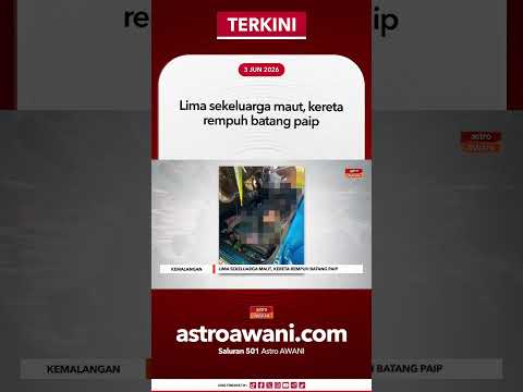 Lima sekeluarga maut, kereta rempuh batang paip thumbnail