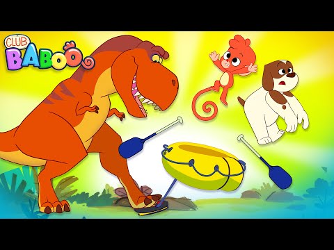 BOAT RIDE with a T-REX | Club Baboo | 1 HOUR Very Funny Dinos Video for Kids | T-Rex Triceratops LOL thumbnail
