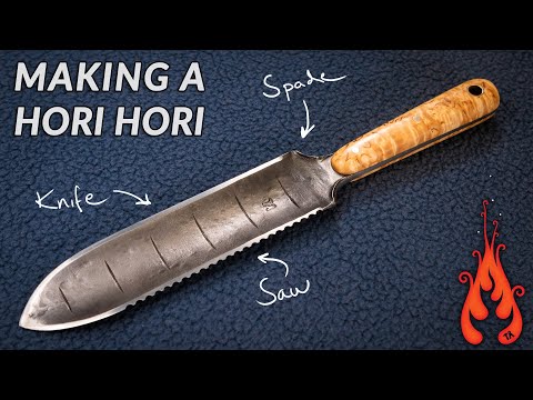 Blacksmithing - Making a Hori Hori - Spade,Knife and Saw!? thumbnail
