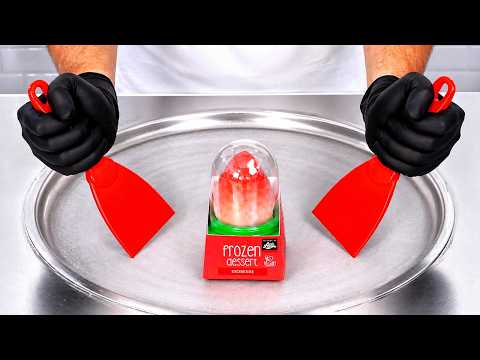Propitious Strawberry Ice Cream Rolls | ASMR thumbnail