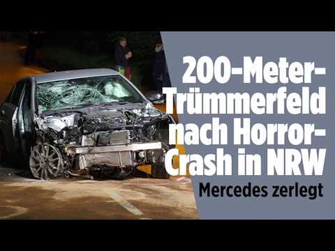 Mercedes zerlegt: 200-Meter-Trümmerfeld nach schwerem Unfall in NRW thumbnail