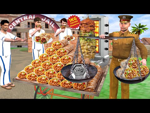 Lalchi Police Jail Mei 1kg Shawarma Chicken Shawarma Street Food Hindi Kahaniya Moral Stories thumbnail