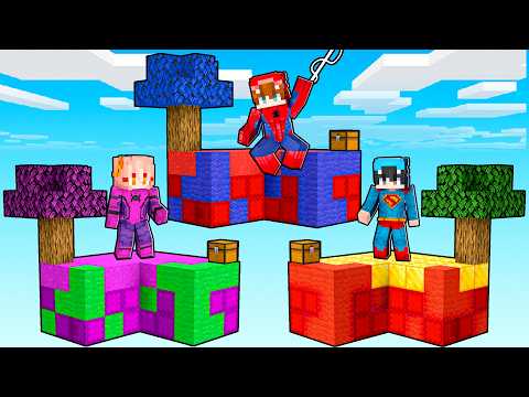 Atrapados en ISLAS de SUPERHEROES en Minecraft! thumbnail