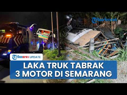 Rem Kendaraan Tak Berfungsi, Truk Tabrak 3 Motor di Bawen Semarang, Kios Tambal Ban Hancur Lebur thumbnail