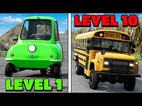 Level 1 to 10 Cars Down a MOUNTAIN (BeamNG) thumbnail