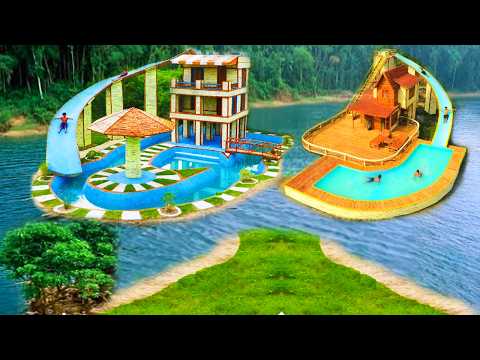 180 Days Building Bamboo Water Park with Curved Slide Systems & Traditional swimming pool [Top] thumbnail