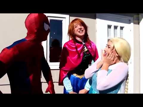 Frozen Elsa & Spiderman, Anna, challenges comedy videos thumbnail