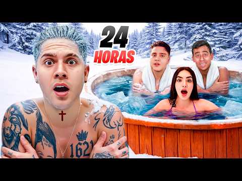 24 HORAS en un JACUZZI en la NIEVE thumbnail