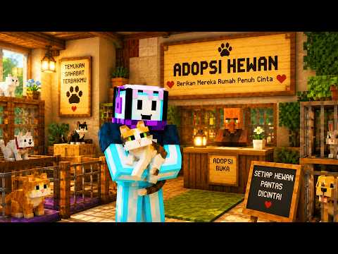 SEHARIAN JADI PENJAGA TEMPAT PENAMPUNGAN HEWAN DI MINECRAFT! thumbnail