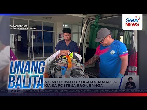 2 sakay ng motorsiklo, sugatan matapos bumangga sa poste sa Brgy. Banga, Batangas | Unang Balita thumbnail