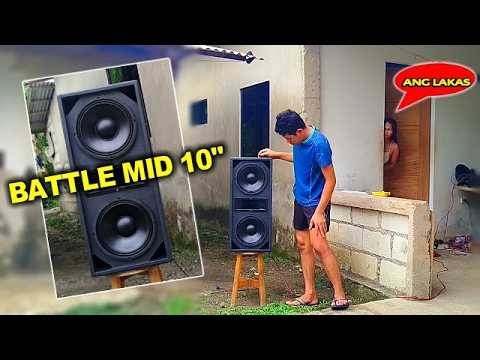 Testing 2pcs. JOSON BATTLE MIDVOCAL D10 sa OUTDOOR gamit SAKURA 5023US AMPLIFIER thumbnail