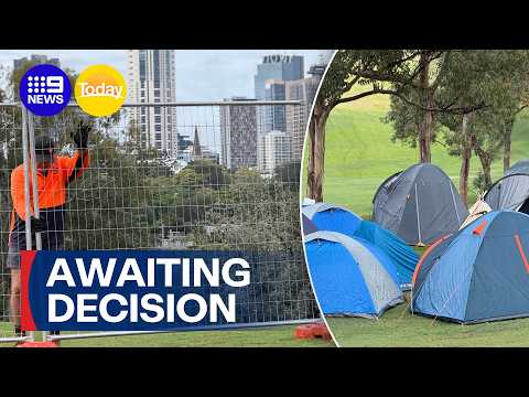 Victoria Park protesters await Olympic Stadium decision | 9 News Australia thumbnail