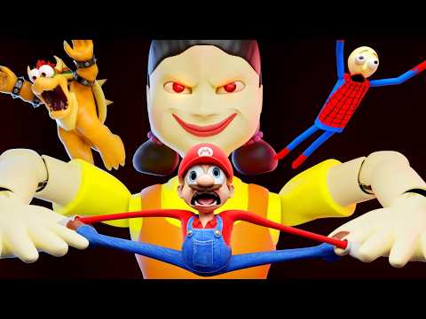 Super Mario Bros and Spider Baldi in the final Squid Game battle against Bowser thumbnail