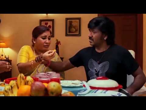 राघव लॉरेंस अपनी माँ को खाना खाने भी नहीं देता | मजेदार कॉमेडी सीन thumbnail