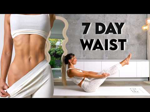 THE BEST Pilates FLAT STOMACH & SLIM WAIST Workout - Do This For 7 Days! No Equipment, At Home thumbnail
