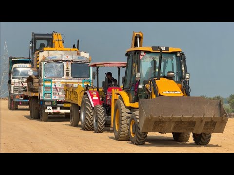 JCB 205 Excavator | JCB 3dx | Tata Dump Truck Mahindra Arjun NOVO Going to work Food for All Driver thumbnail