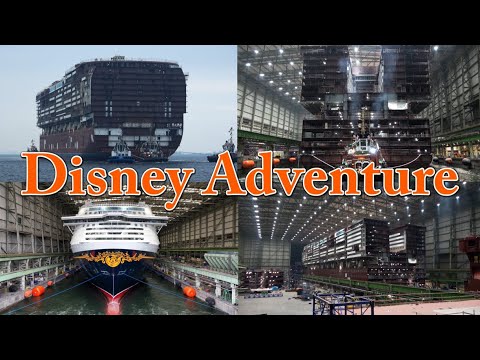 Never Seen Footage Giant Disney Adventure under Construction Huge Megablock docks at Wismar Shipyard thumbnail
