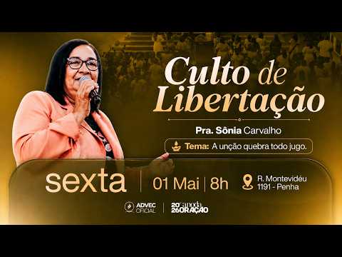 CULTO DE LIBERTAÇÃO | PRA. Sonia Carvalho | 29/05/2026 thumbnail