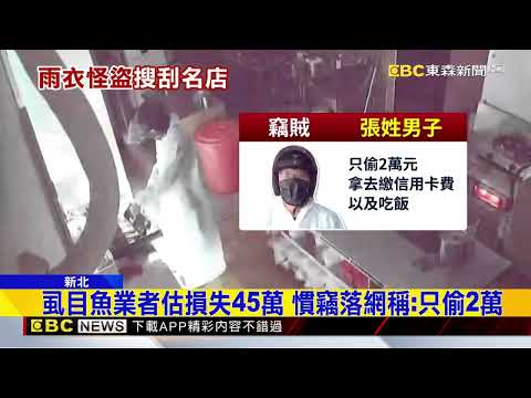 雨衣賊毀密碼鎖闖「連鎖虱目魚店」 扛走保險箱@newsebc thumbnail
