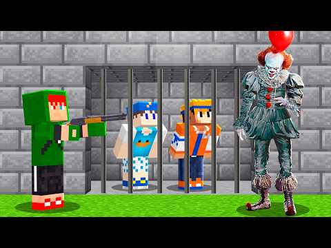 MEUS AMIGOS DESAPARECERAM E O PALHAÇO IT A COISA PRENDEU ELES NO MINECRAFT!! thumbnail
