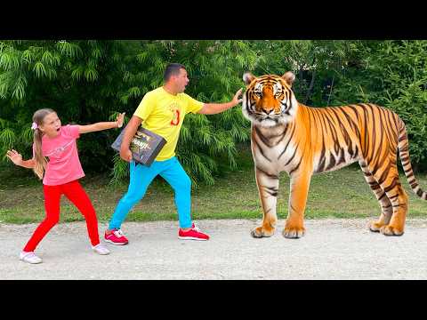 Giant Tiger is Real! Sofia adventures with animals and dinosaurs thumbnail