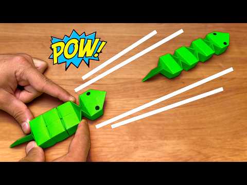 Origami Sliding Paper Snake | Fun & Easy Toy thumbnail