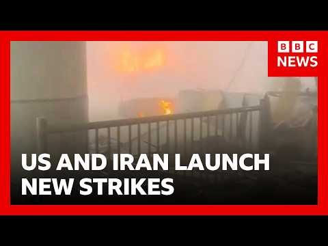 US and Iran launch new strikes, as Kuwait says airport hit by Iranian drones | BBC News thumbnail