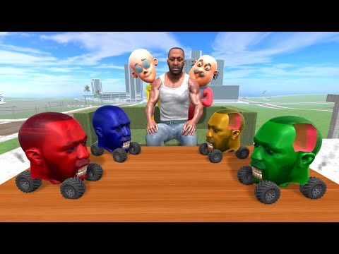 Tiny Colourful Devil Head Car Vs Franklin & Moto Patlu In Indian Bikes Driving 3D thumbnail