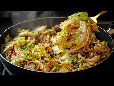 Cabbage with bacon - Such a simple, very tasty and Quick One-Pan Dinner❗ thumbnail