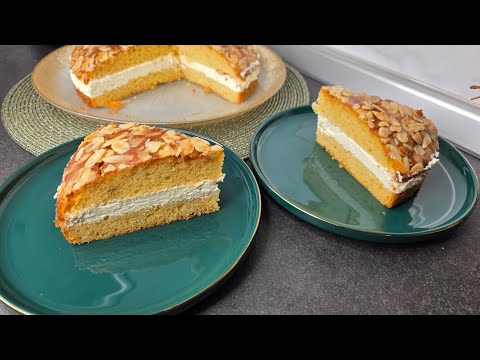 🎂 Torta Soffice Cremosa e Croccante | Facile e Golosa con Crema e Mandorle | Ricetta Veloce thumbnail