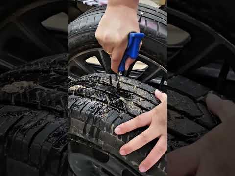 Flat tire? Don't get stranded. These self- sealing rubber nails plug punctures fast with #tirerepair thumbnail