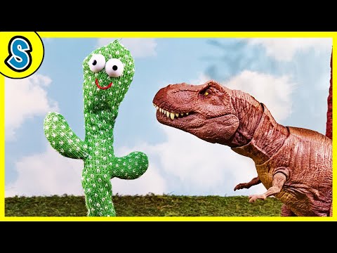 Trex vs Giant Cactus | Jurassic World Dinosaurs for kids mattel toys bumpy camp cretaceous thumbnail