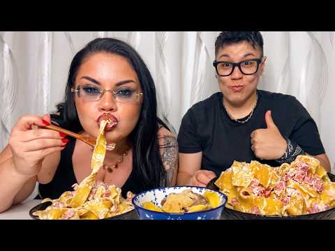 MUKBANG PASTA🍝 VERITÀ SULL’ESSERE LESBICHE 😓LARA HA UN AMORE SEGRETO! FETTUCCINE CON PANNA + RAVIOLI thumbnail