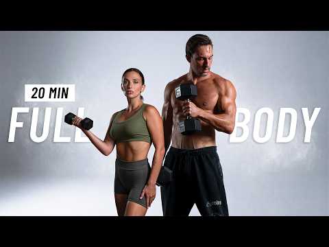 20 Min Full Body Dumbbell Workout at Home to Sculpt & Strengthen (No Repeats) thumbnail