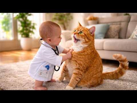 My Cat Babysits My Baby… I Can’t Believe It ??? thumbnail