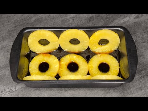 🍍 **Torta di Ananas Caramellata – Ricetta Facile, Veloce e Super Soffice!** thumbnail