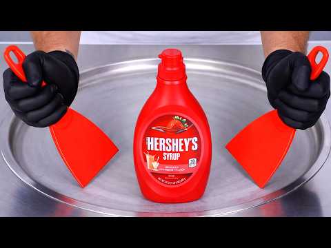 Hershey's Syrup - Strawberry Ice Cream Rolls | ASMR thumbnail