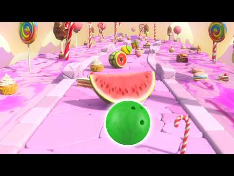 🎳🍭 Kinetic Sand Candy Land Adventure Bowling Ball Teaches Sea Animals, Fruits & Shapes Binkie TV🌈 thumbnail