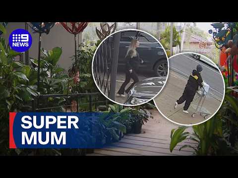 Heavily-pregnant woman takes down would-be thief | 9 News Australia thumbnail