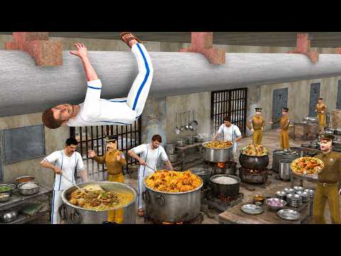 Thief Escape from Jail Kitchen Police Vs Chor Jail Escape Hindi Kahaniya Moral Stories Comedy Video thumbnail