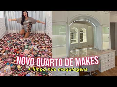 ORGANIZANDO meu NOVO QUARTO DE MAKES + fiz a super limpa!!! thumbnail