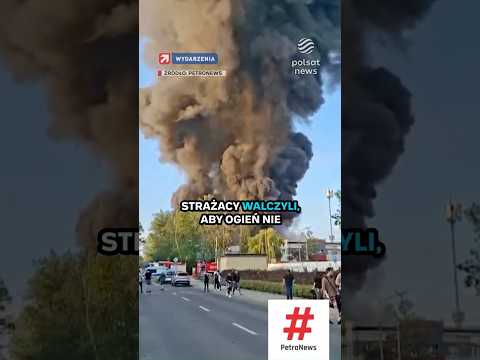 Ogromny pożar w Płocku. Słup czarnego dymu nad miastem thumbnail
